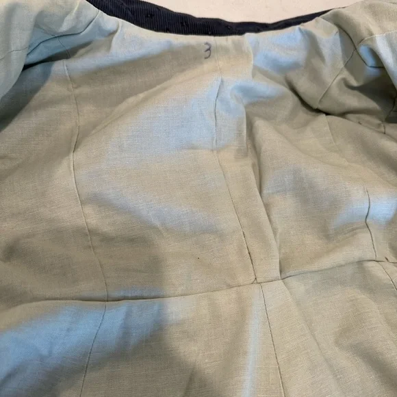 Handmade vintage corduroy floral dusty blue girls pea coat estimate sz 3 - Picture 6 of 7